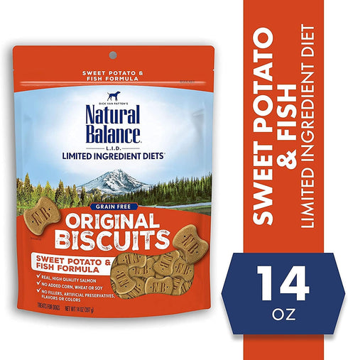 Natural Balance L.I.T. Sweet Potato and Fish Formula Dog Treats - 3-Pack, 14oz for Dogs