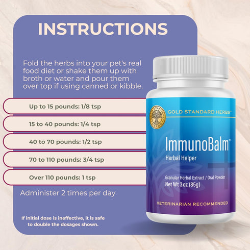 Gold Standard Herbs ImmunoBalm Inflammation (85 Itch and Relief for Dogs by , All Natural Granular Herbal Powder gram)
