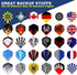 Tezoro Standard Dart Flights, 30 Sets, 90 Pcs, Durable Replacement Accessories, Rich Designs