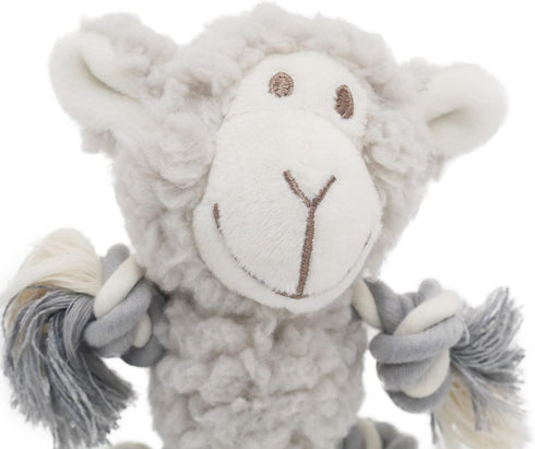 Senior Mini Fleece Dog Toy - Calming Lavender with Rope Arms/Legs, Grey, 15cm x 15cm for Senior Dogs