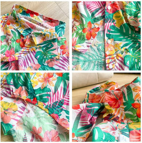Dog Hawaiian Shirt, Summer Pet Clothes Beach T-shirt for Large Medium Dog (Red, 7XL)