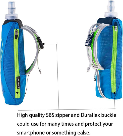 Geila Handheld Water Bottle for Running, 17 oz Grip Bottle with Hand Strap Hydration Pack