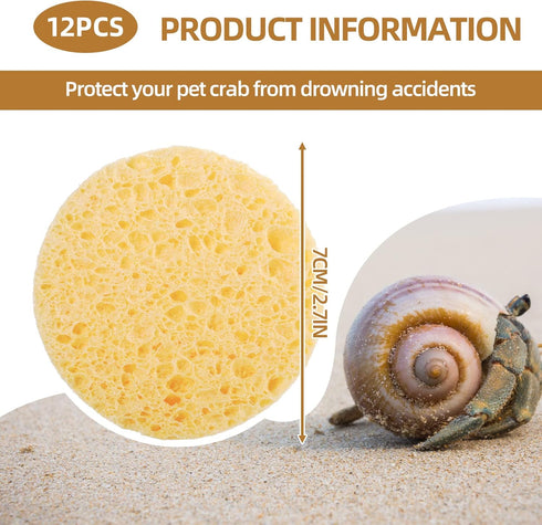 12 Pieces Hermit Crab Sea Sponges - Unbleached Supplies for Maintaining Tank Humidity - Pet Accessories Providing