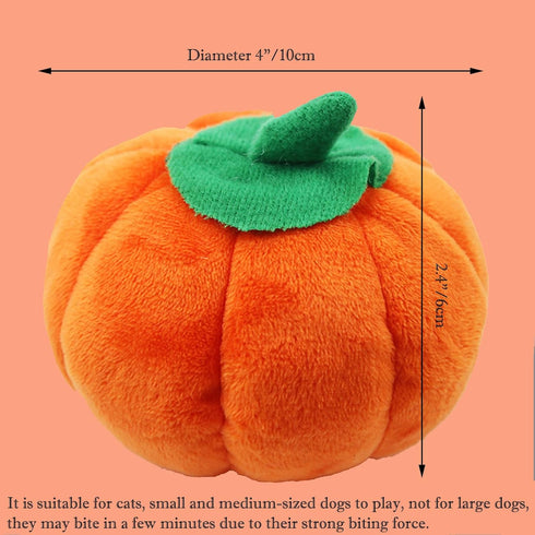 4 Pcs Pumpkin Dog Chew Toys, Squeaky Halloween Plush Cat Playing Toys for Teeth Grinding and Pet Training (Pumpkin)