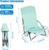 Backpack SUNNYFEEL Portable Low Beach Chair - Lightweight High Back Beach Chair with Cup Holder, Folding Sand Chair