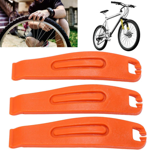 VBESTLIFE Bike Tire Levers, 3Pcs High Strength Ergonomic Tools for Road and Mountain Bike Tire Removal in Orange