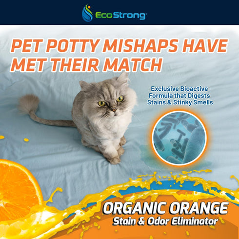 Orange Odor Eliminator, Pet Odor Deodorizer for Strong Odor, Enzyme Stain Cleaner for Cats, Dogs, and Pets