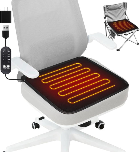 USB Heated Seat Cushion - 5V Portable Stadium Chair Heating Pad with