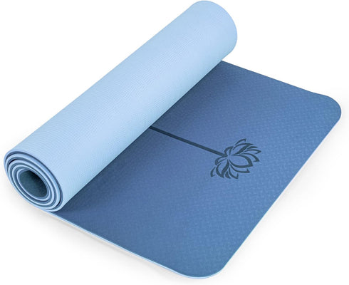 Yoga Mat Non Slip, Eco-Friendly Pilates Fitness Mats, Anti-Tear 1/4" Thick for Home Workout