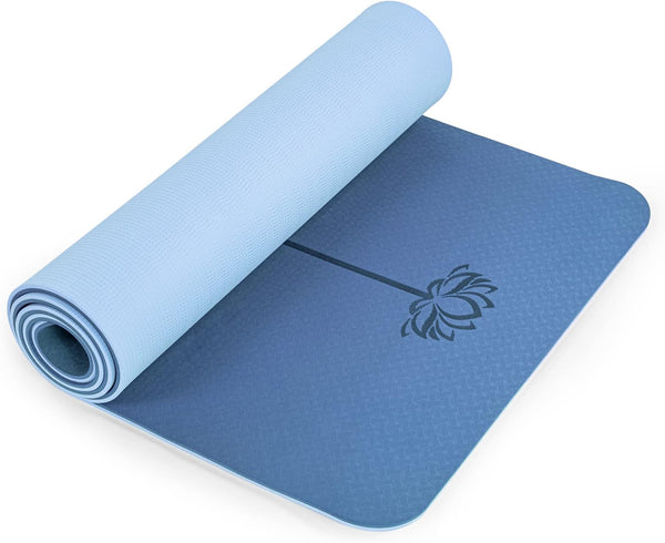 Yoga Mat Non Slip, Eco-Friendly Pilates Fitness Mats, Anti-Tear 1/4" Thick for Home Workout