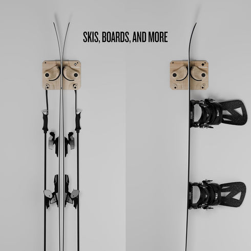 Ultimate Wall Storage Rack for Skis and Snowboards, Damage-Free Storage, Fits Any Ski or Snowboard (Light Wood, 1)