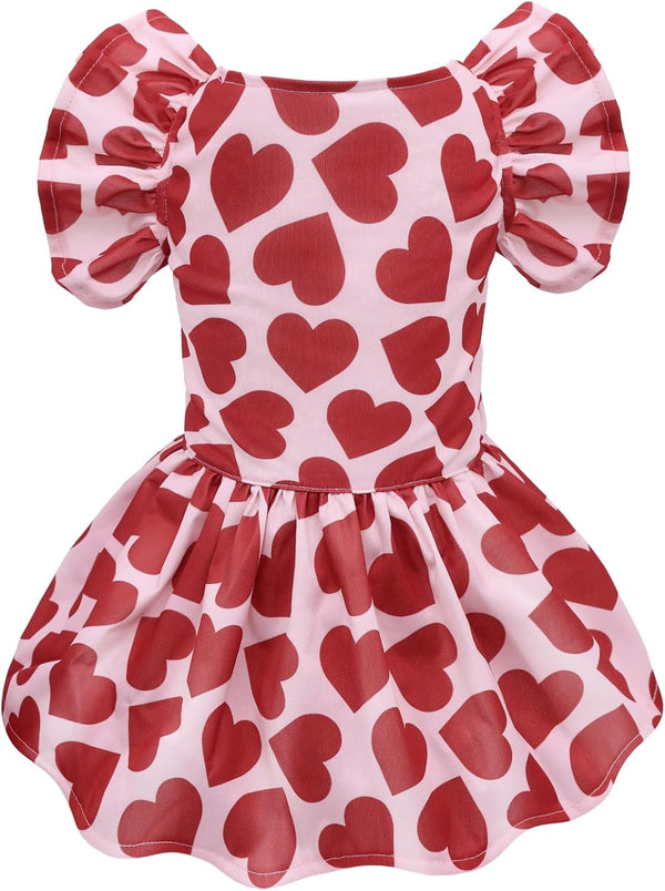 CuteBone Dog Dress Princess Puppy Birthday Dress with Flutter Sleeves, Cat Clothes Outfit for Small Dogs Girl