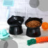 Zhehao 2 Pieces Plastic Raised Bowl Set, Tilted 15 Degrees Elevated Cat Food and Water Bowls for Small Dogs