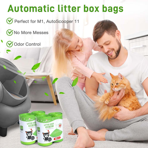 100 Count M1 27" 13" Cat Litter Bags Liners Compatible with Neakasa and Petpivot Self Cleaning Cat Litter Box Replaced