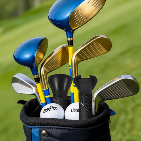 UoreFloo Set, 4pcs (2X 3-Prong 2X Golf Ball Retriever and Suction Cup) Golf Ball Grabbers for Putter End, No Bending