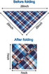 VIPITH 8 Pack Set Triangle Dog Bandanas, Reversible Plaid Painting Bibs Scarf Large Dog Bandanas Boy Girl, Washable