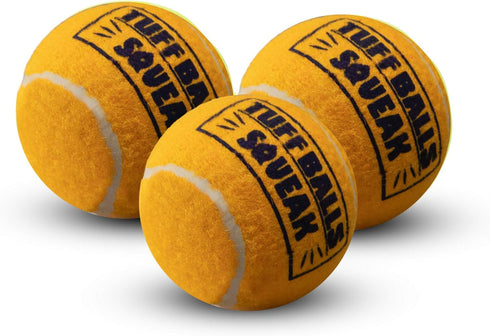 PetSport Squeak Tennis Ball Dog Toys, 3 Pack Small (1.8") Junior Tuff Squeaker Balls for Dogs