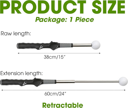 Golf Swing Training Aid Trainer Club, Right-Handed Flexible Device for Indoor Practice, Strength Tempo Chipping Hitting
