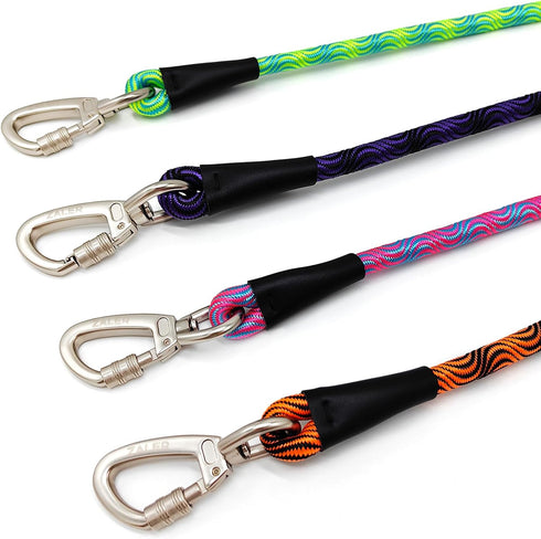 Rope Dog Leash - Heavy Duty Nylon Pet Lead for Large and Medium Dogs, Available in Multiple Lengths (4FT, Blue Pink)