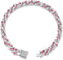 14inch Glitter Dog Chain Collar, Pink Silver Diamond Cuban Dog Chains Necklace for Small Medium Dogs Cats
