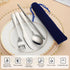 Kyraton Portable Flatware, Reusable Camping Flatware, Bento Box Silverware for School, Work, Office, Outdoor,