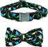 Adjustable Soft Dog Collar with Bow Tie, Cute Dinosaur Print, Gift Collar for Small Dogs