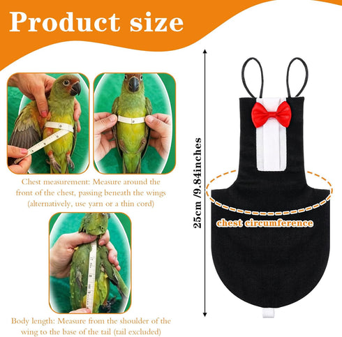 HekouJiub Bird Diaper Harness Flight Suits, Cockatiel Diaper Cute Parrot Pants Urine Wet for Cockatiel Conure Macaw
