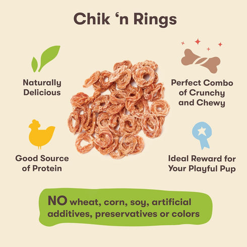 Pet 'n Shape Chik 'n Rings Jerky Dog Treats, 8 Ounce