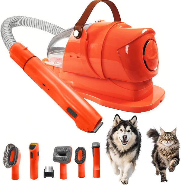 Generic Pet Grooming Kit with Vacuum, Low Noise <60dB, 6 Grooming Tools, for