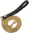 Strong Dog Chain Gold Leash Long 3FT 4FT 5FT 18K Gold Plated Stainless Steel 12mm Curb Cuban Link with Leather Handle