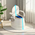 Portable toilet seat with armrests, with lid, with tissue holder, with seat function, robust, easy to clean, no power