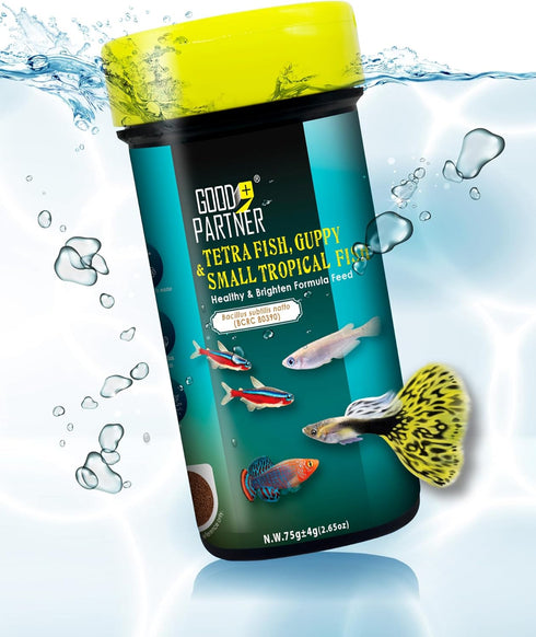 Purify Series Tetra Fish Food - Small Tropical Sinking Pellets for Betta, Guppy Fish, All Natural Ingredients, 2.65 oz
