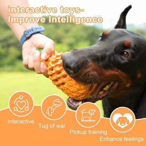 Indestructible Dog Chew Toys: Pineapple Flavored Puppy Toys for Aggressive Chewers, Medium Breed