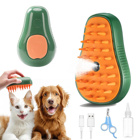 3 in 1 Cat Steam Brush, Portable Grooming Tool for Shedding and Hair Removal, Spray Brush with Water Tank.