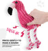 Squeaky Dog Toys - Plush Dog Toys with Soft Durable Fabric for Small Medium Large Breeds, Interactive Tug of War Rope