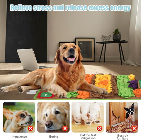 Snuffle Mat for Large Breed Dogs, 32'' X 20'' Sniff Mat for Slow Eating and Treats, Mental Stimulation