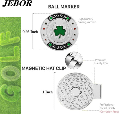 Golf Ball Markers with Hat Clips and Storage Box, Value Set for Men and Women Golfers