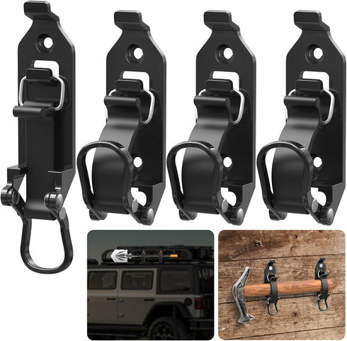 Shovel Mount for Roof Rack, Truck Bed, Offroad Roof Rack Axe Holder, Quick Fist Mount Clamps Fit 0.67" to 1.57" D Tools