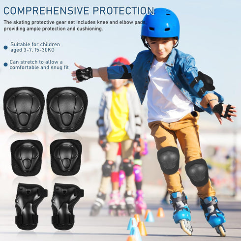 Happyyami Ski Knee and Elbow Pads Set - Protective Gear with Wrist Guard for Snowboarding