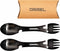 Ultimate 5-in-1 Camping Spork Set, Metal Utensils with Spoon, Fork, Hobo Knife, Bottle Opener, Can Opener (2 Pack)