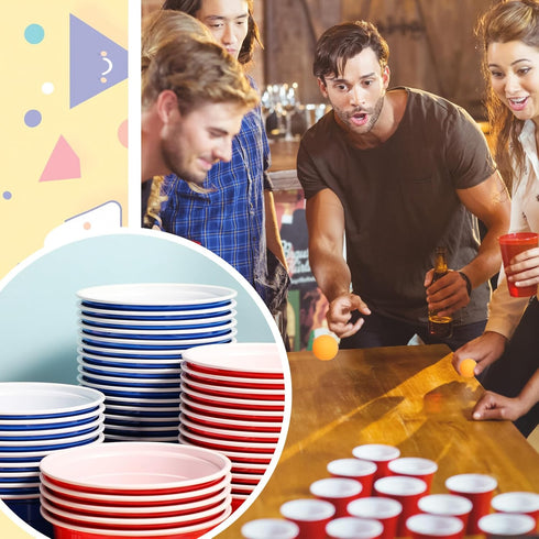 Qinyoung 76 Set Pcs Cups and Balls Game for Party, Plastic Flip Cup Stacking Game Colorful Reusable Table Tennis Ball