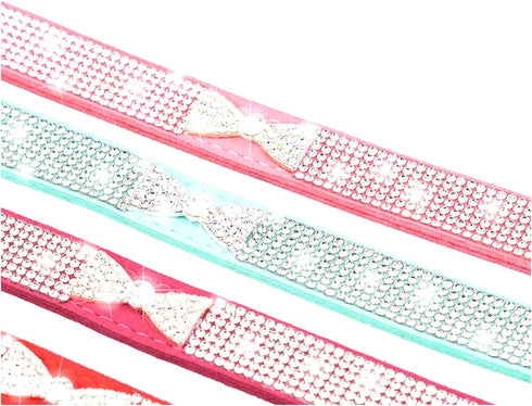 Cute Dog Collar with Bling Rhinestone, Fancy Crystal Diamond Glitter Collars for Small Medium Large Dogs