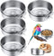 4 Packs Stainless Steel Bird Feeding Dish Cups, 30 oz Bird Feeder for Parrots, Water Food Bowl, Clamp Accessories