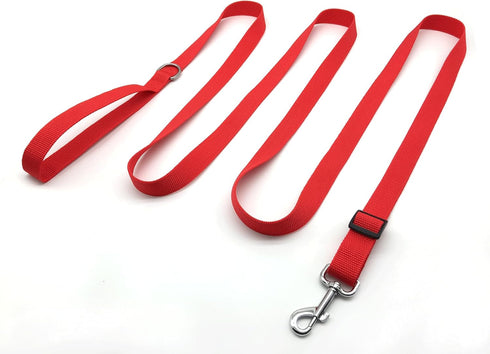 Adjustable Nylon Dog Leash, 6FT/10 FT Long for Small Medium Large Dogs - Red