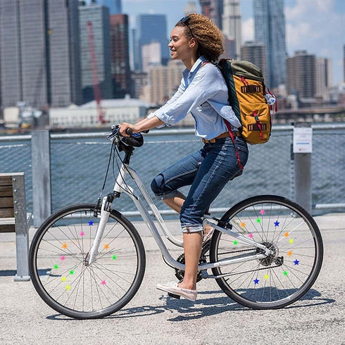 Star Bike Wheel Spokes Bead Plastic Clip Decorations for Children's Bicycle Spokes Accessories, 36 Pieces