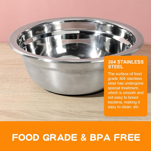 2 Pack 8" Stainless Steel Dog Bowls, 50oz Durable Replacement Bowls for Food and Water, Fit for COMESOON Stand