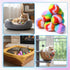 Qulkws 40 1.7" Pcs Soft Plush Cat Ball Toy Kitty Yarn Puffs Rainbow Pom Pom Cat Toy Balls Small Plush Soft Balls Fuzzy