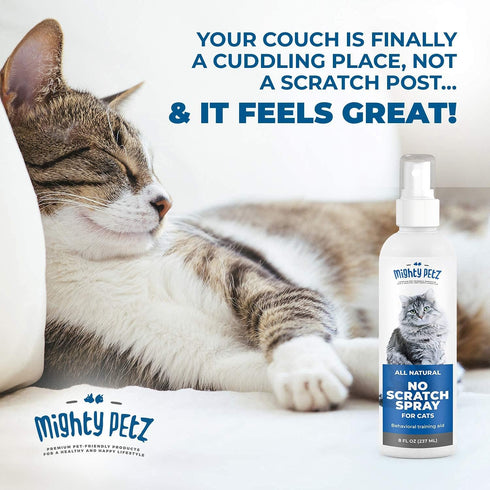 Mighty Petz Cat Indoor Repellent Spray - Non-Toxic Anti Scratch Spray for Furniture, 8 oz, Vanilla Cinnamon