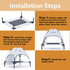 Outdoor Elevated Dog Cot with Canopy & Side Shade for Small Medium Dogs, Portable Cooling Raised Bed with Carry Bag