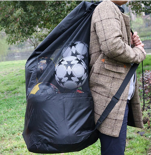 Greenery-GRE Extra Large Mesh Equipment Bag - Adjustable Strap Heavy Duty Holds 15 Soccer Balls